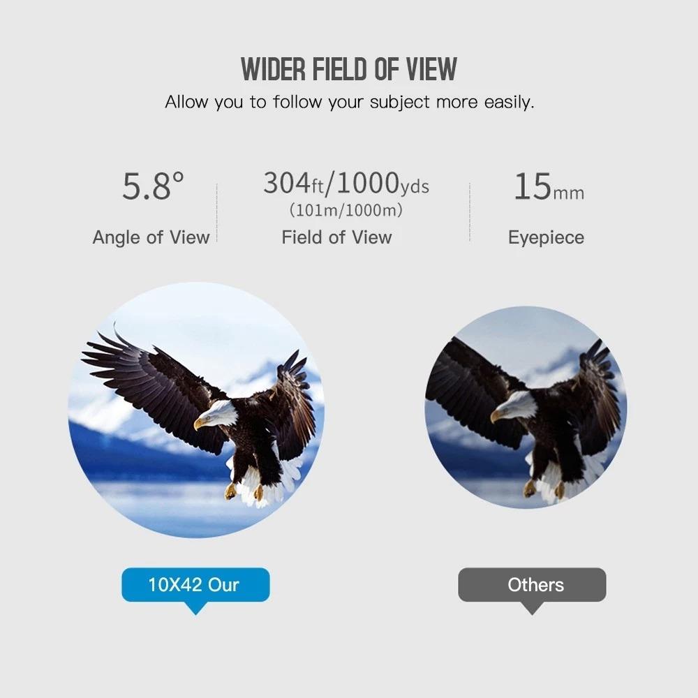APEXEL 10x42 Autofokus Sammenfoldelig Digital Vandtæt Kikkert til Fugle- og Dyrelivsspaning