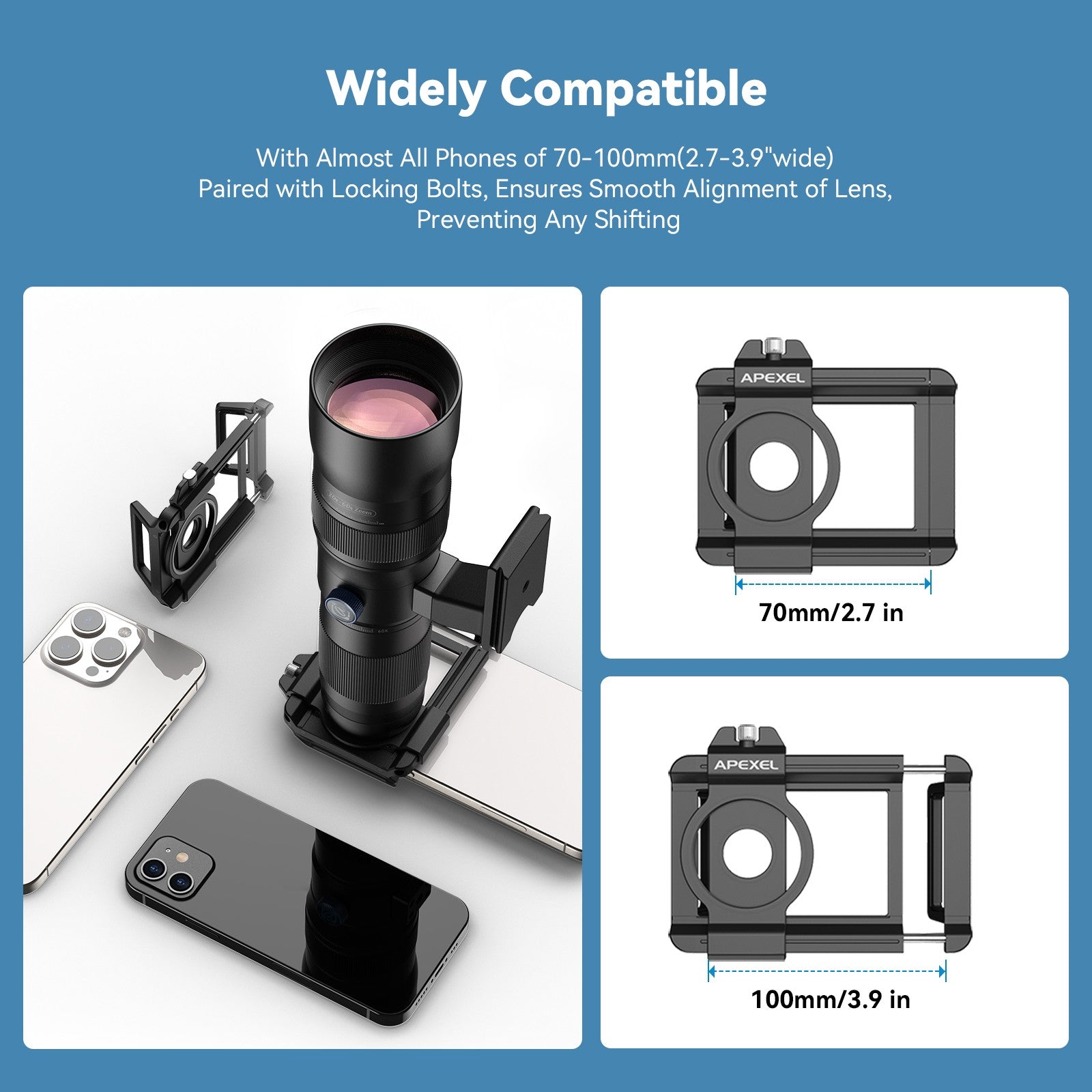 APEXEL Telecular 20-60x Professional Compact Zoom Lens for Smartphones