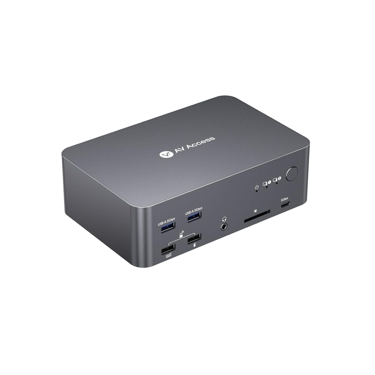 AV Access KVM Docking station 2 PC 3 Monitor 8K@60Hz, 4K@165/144Hz, 2K@144Hz 1G Ethernet , with Remote Controller, 3 x USB 3.0