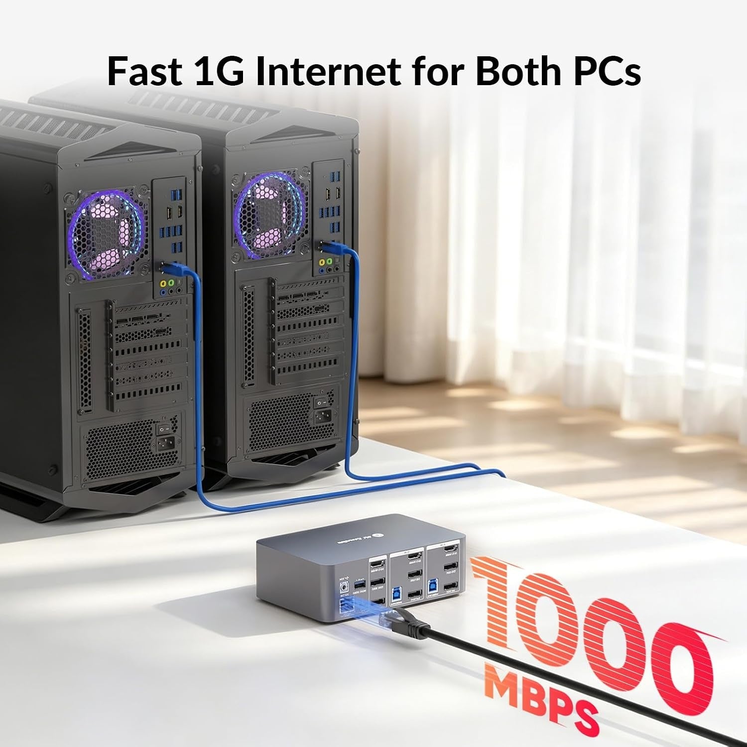 AV Access KVM Docking station 2 PC 3 Monitor 8K@60Hz, 4K@165/144Hz, 2K@144Hz 1G Ethernet , with Remote Controller, 3 x USB 3.0