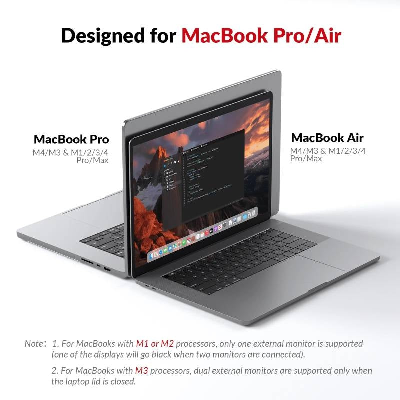 AV Access iDock M10 USB-C KVM-Switch Dockningsstation 2 til 2 for MacBook, Dual 4K HDMI Skærme, 1x Laptop + 1x PC, 100W Opladning