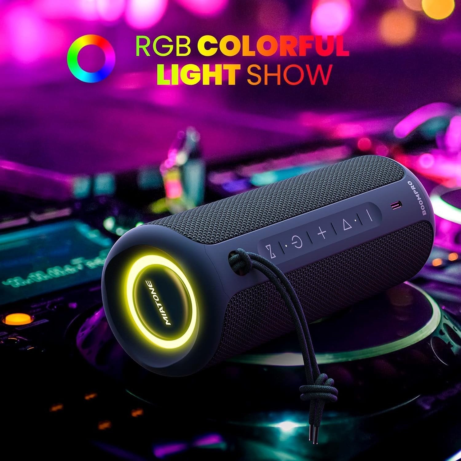 Bluetooth-højttaler 36W bærbar højttaler med stereolydbase, Bluetooth 5.3 trådløs IP7x vandtæt højttaler Blå