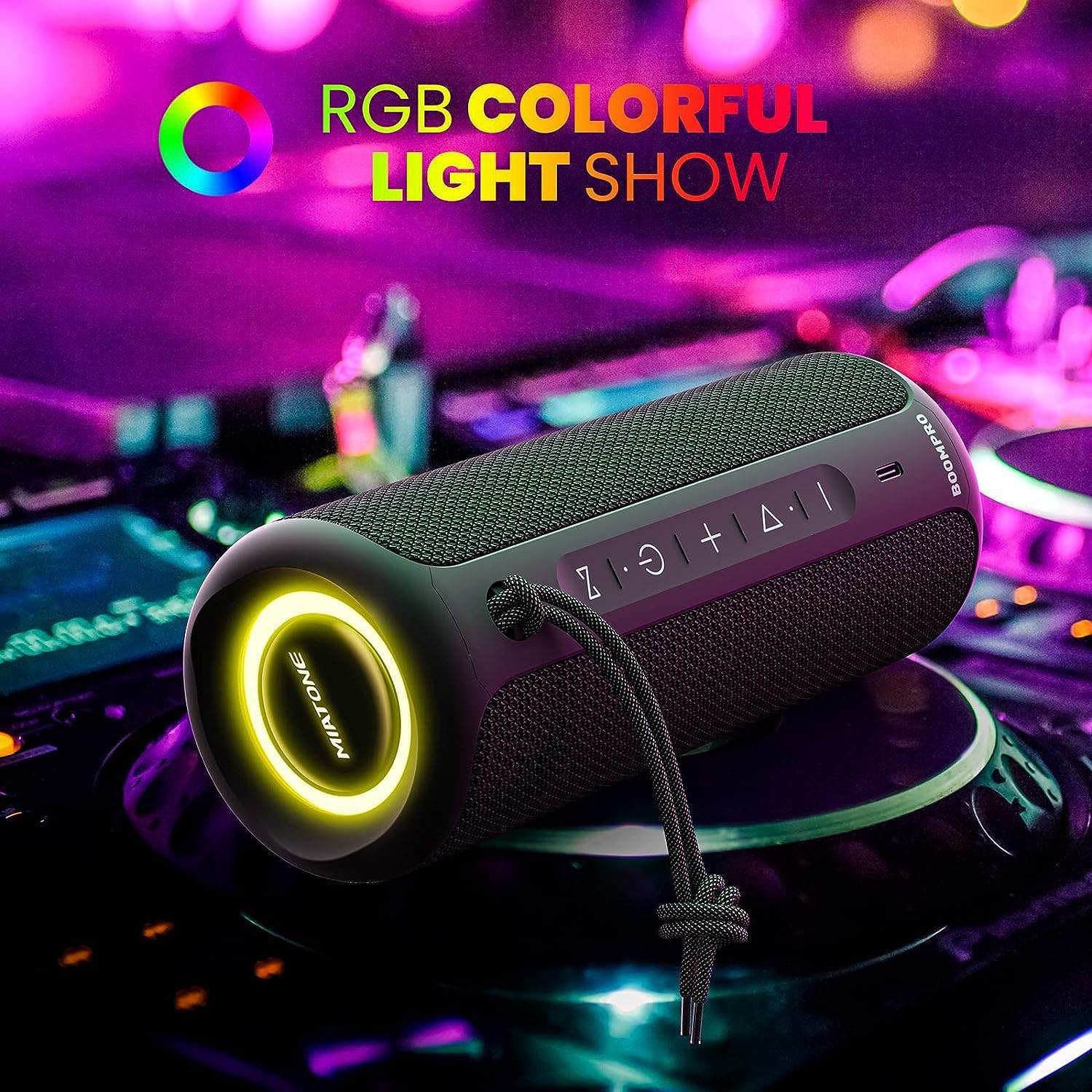 Bluetooth-højttaler 36W bærbar højttaler med stereolydbase, Bluetooth 5.3 trådløs IP7x vandtæt højttaler