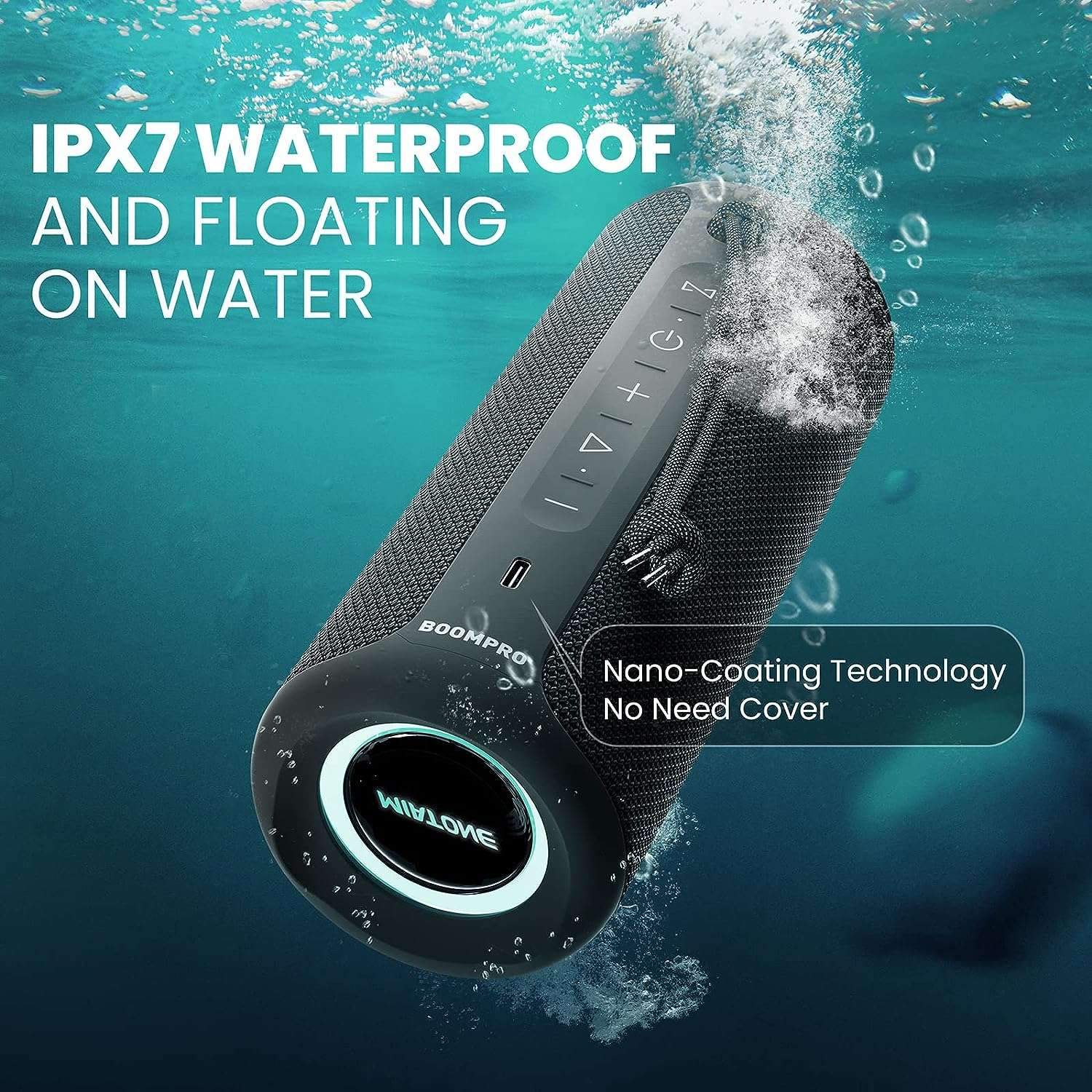 Bluetooth-højttaler 36W bærbar højttaler med stereolydbase, Bluetooth 5.3 trådløs IP7x vandtæt højttaler