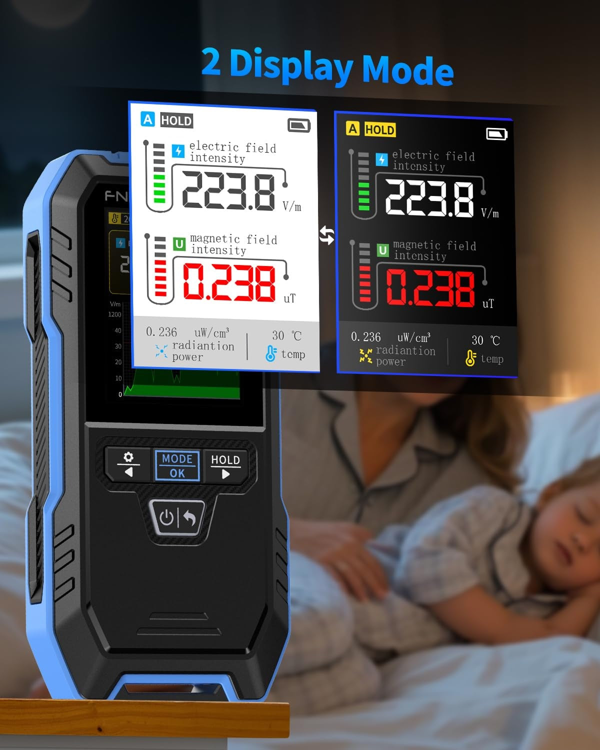 FNIRSI ERD-10 4-I-1 Elektromagnetisk Strålingsdetektor