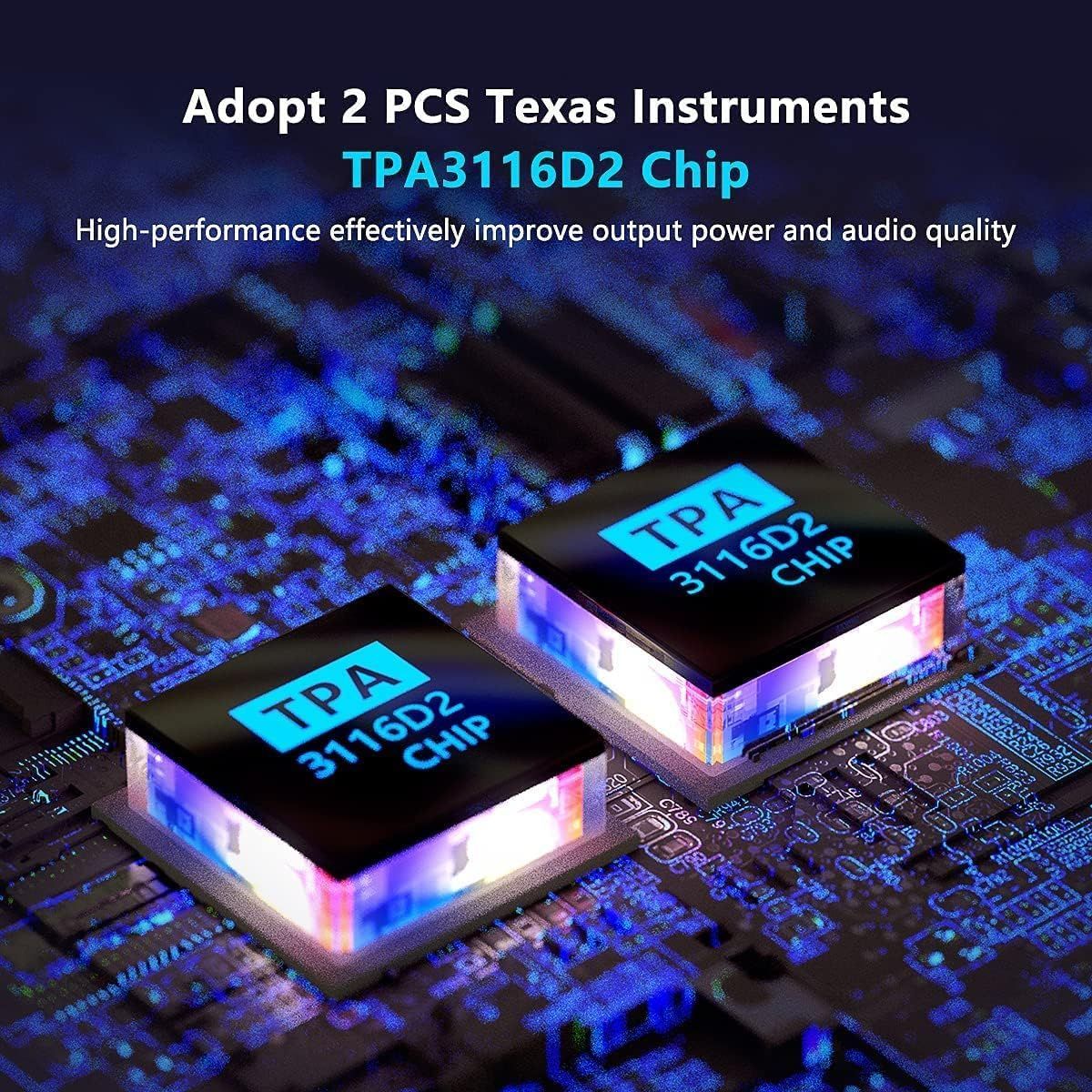 Fosi Audio BT30D-S Bluetooth 5.0 Stereo Audio Modtager Forstærker 2.1 Kanal Hi-Fi Klasse D Integreret Amp 2X50 Watt