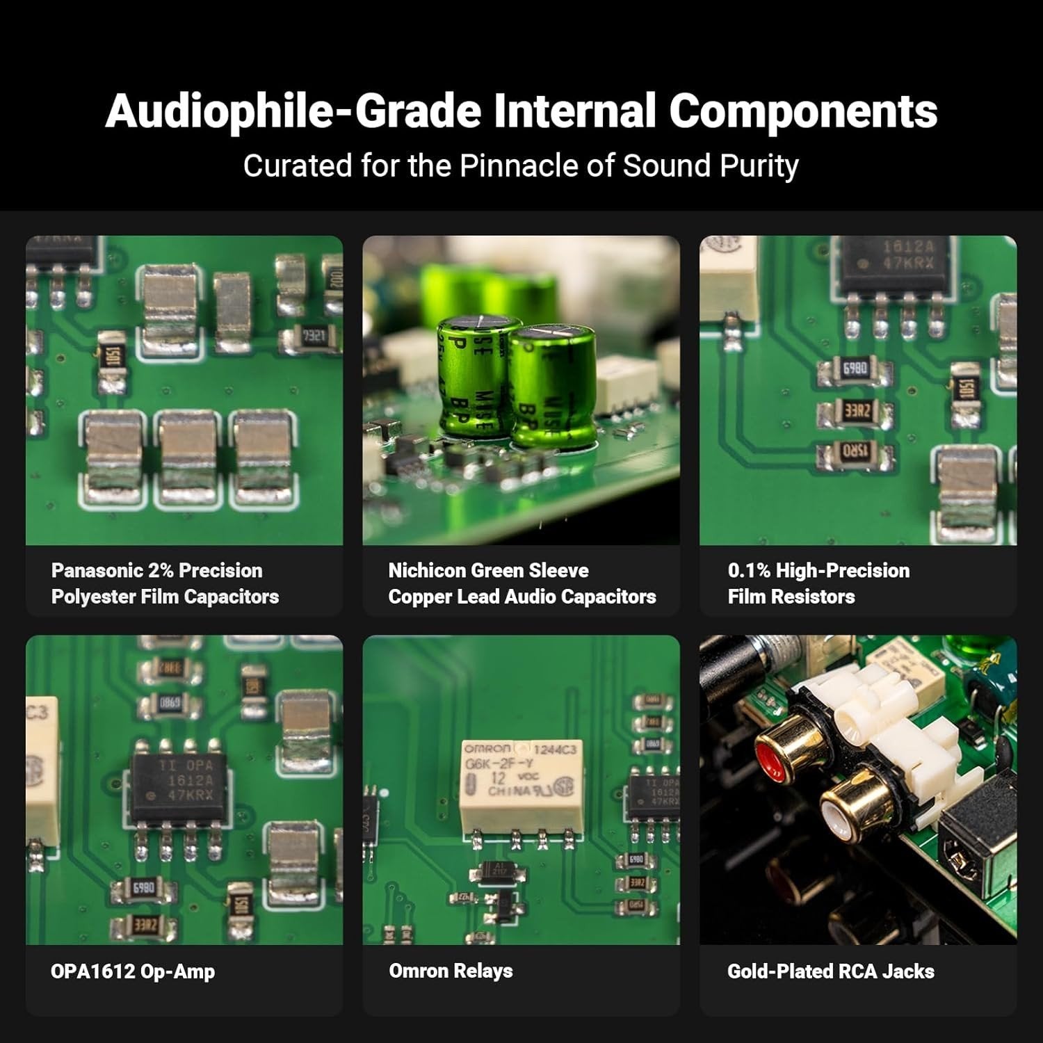 Fosi Audio Box X5 Mini Forforstærker Hjemmeaudio til MM & MC Pickups, Aktive Højttalere, 4-niveau Justerbar Gain 38/48/56/66 dB med RCA