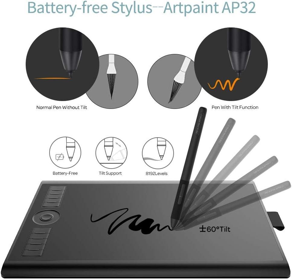 GAOMON M10K Version Pen Tablet - 25,4 x 16,9 cm grafisk tablet med 8192 trykfølsomhedsniveauer