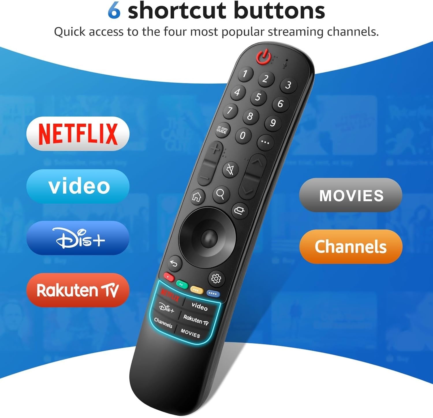 LG TV Remote Control, Universal for LG Magic Remote Smart TV no voice and pointer function, Replacement for LG Original MR24GA MR23GA MR22GN MR21GA
