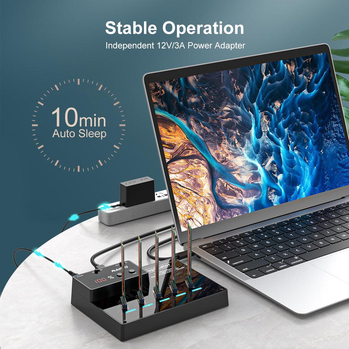 MAIWO SATA M.2 SSD Klon docking 1 til 4 B&M Key 5Gbps