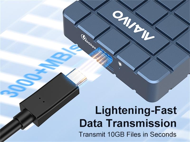 Maiwo USB4.0 NVME Eksternt kabinet 8tb m og B&M Key 2280