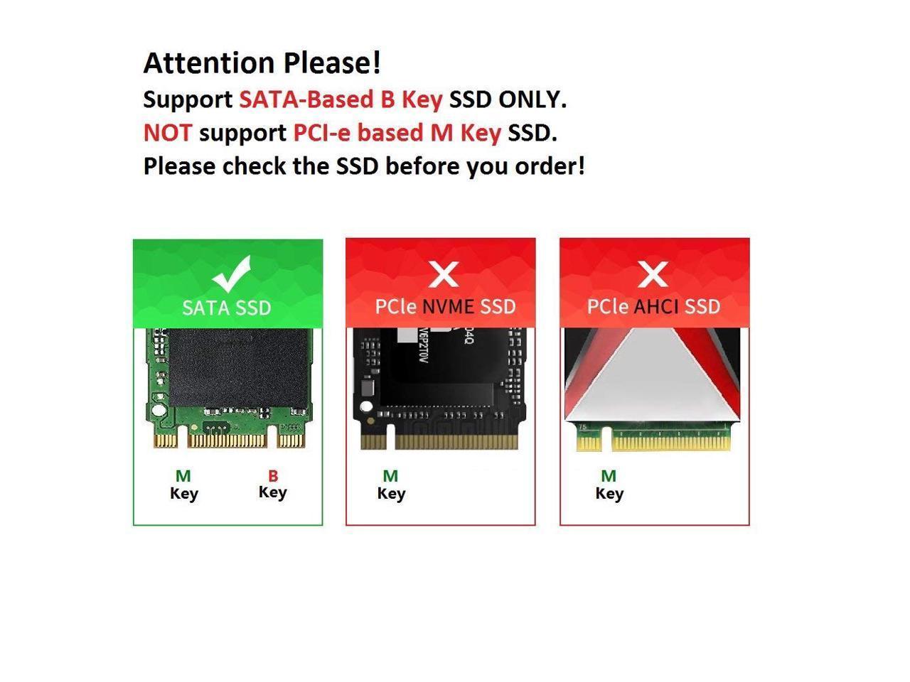Maiwo K1687S Aluminium M.2 SATA SSD til USB C GEN2 10Gbps kabinetter ekstern storage B-tasten og B & M Key Support UASP, TRIM og 6Gbps SATAII
