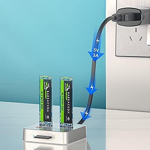 Maiwo K3016CL dockingstation til disk kloning SATA og NVMe SSD 1: 1 10 Gbps M-Key og Key B + M SD Express-kortlæser