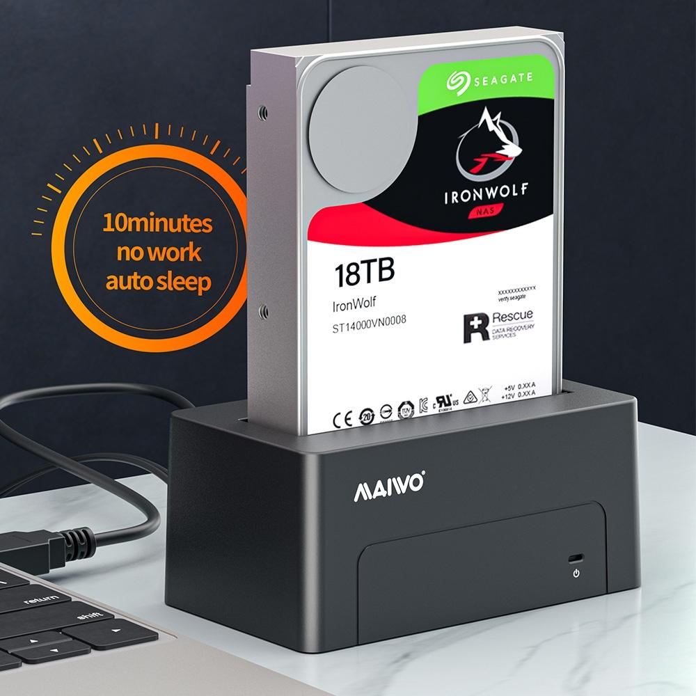 Maiwo K308 USB 3.1 GEN1 5Gbps Docking Station for 1. 2,5 / 3,5 "SATA-harddisk / SSD op til 14TB med understøttelse af UASP