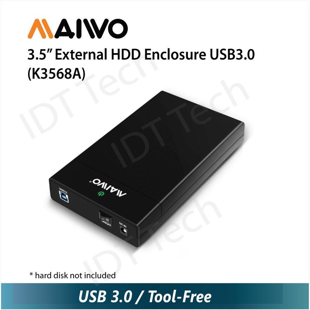 Maiwo K3568A USB 3.1 GEN1 5Gbps ekstern storage kapslinger til 1. 3,5 "SATA-harddisk op til 8 TB med understøttelse af UASP USB-kabel medfølger