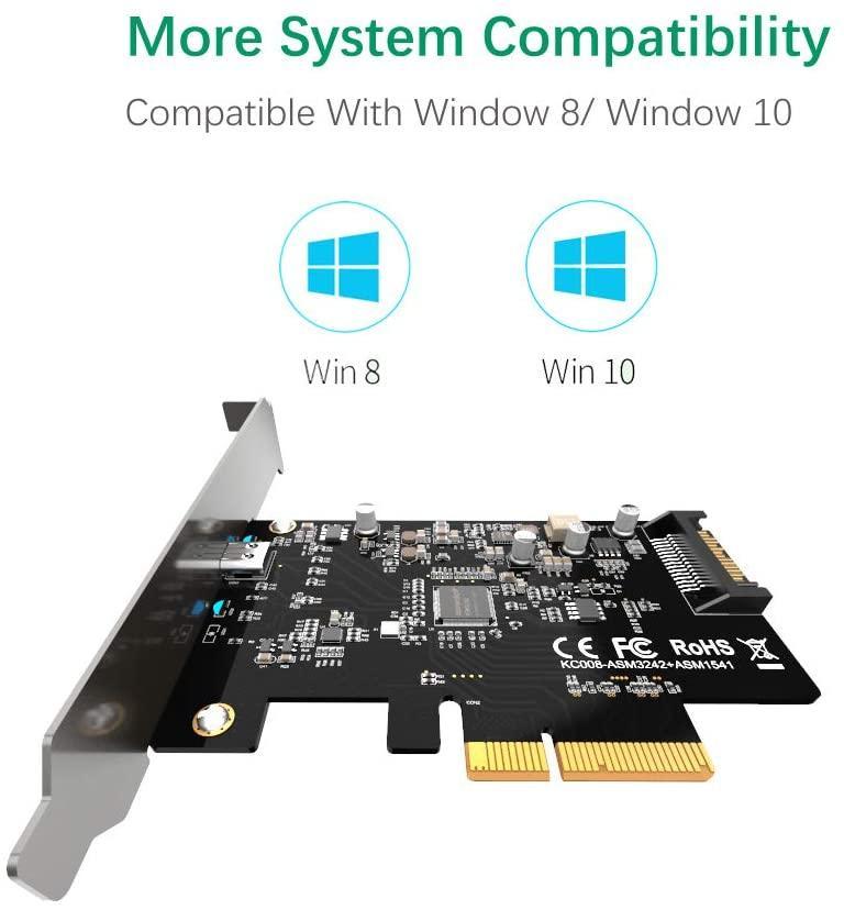 Maiwo KC008 x4 PCI Express-kort til 1x ekstern USB type C 20 Gbps USB 3.2 Gen 2x2 PCIe 3.0 x4
