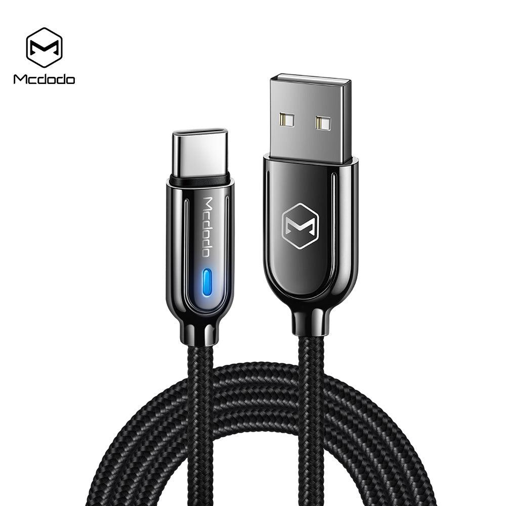 Mcdodo CA-6190 USB C til USB A-kabel til synkronisering og hurtig opladning, LED-indikator, opladningen stopper automatisk, sort, 1m
