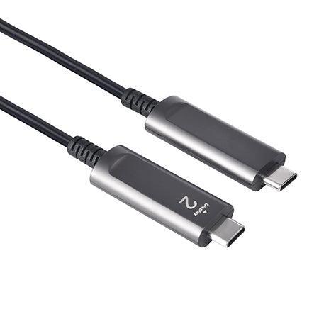 NÖRDIC 10m Aktiv AOC Fiberkabel USB 3.2 Gen2 Type C til Type C 4K 60Hz 10Gbps PD60W