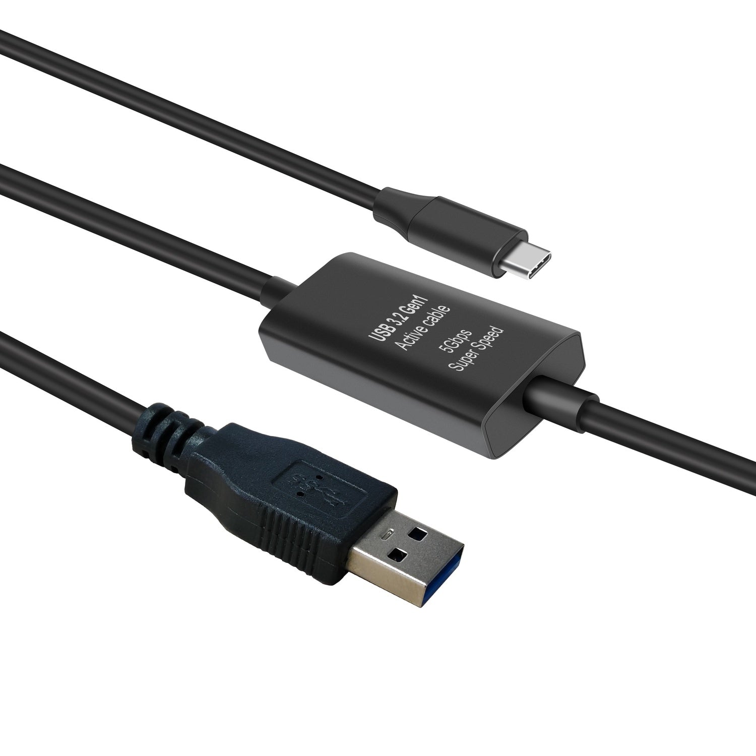 NÖRDIC 10m USB-A 3.2 GEN1 til USB-C 5Gbps Aktiv forlængerkabel
