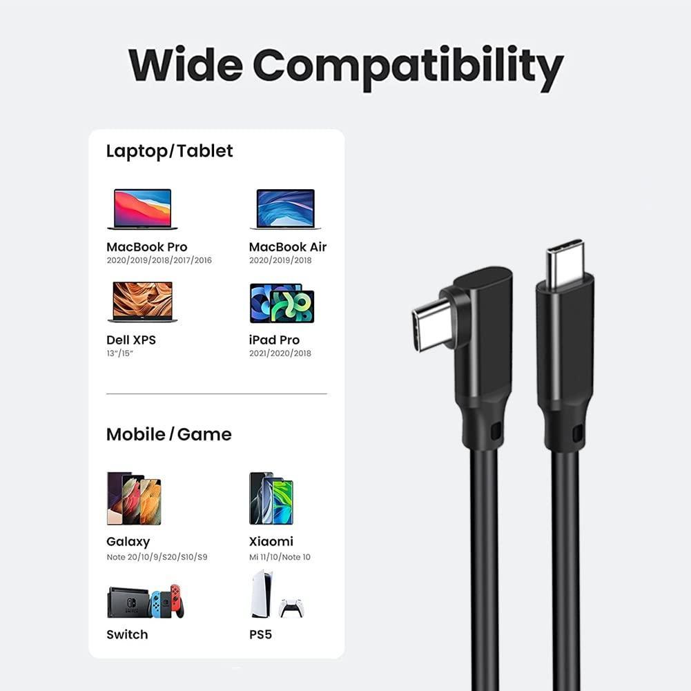 NÖRDIC 1,5 m 10 Gbps 5A strømforsyning PD100W med Emarker USB3.2 Gen2 USB-C til C nylonflettet kabel hurtig opladning