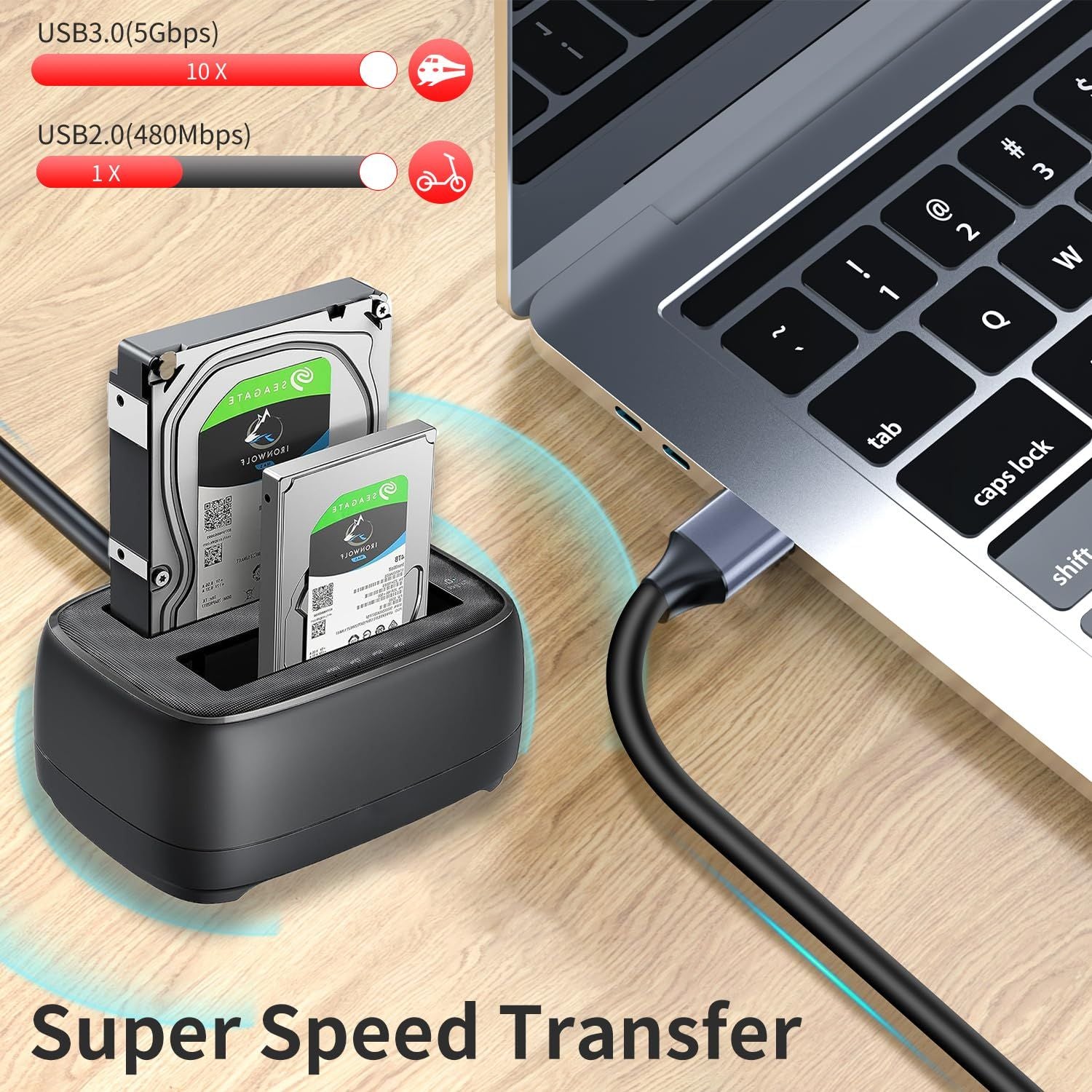 NÖRDIC 15m Aktiv USB 3.0 A til C Kabel, 5Gbps Super Speed USB-kabel Kompatibel med VR, Kamera, Dockingstation og mere