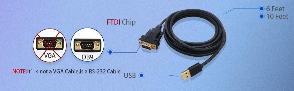 NÖRDIC USB-C til seriell DB9 RS232 1,8m