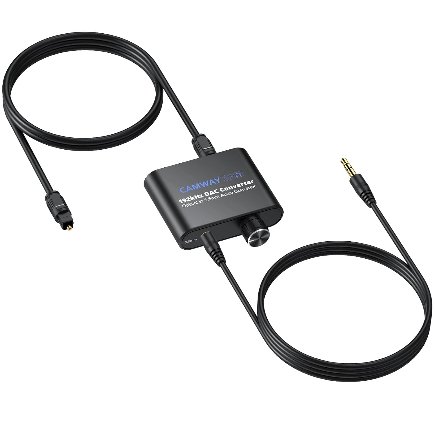 NÖRDIC 192 kHz digital til analog lydomformer, SPDIF optisk til 3,5 mm adapter med 1 m optisk kabel + 1 m 3,5 mm lydkabel