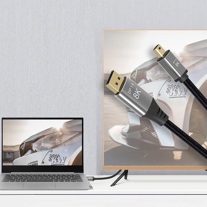 NÖRDIC 1m Mini DisplayPort til DisplayPort-kabel 8K@60Hz 4K@240Hz 32.4Gbps