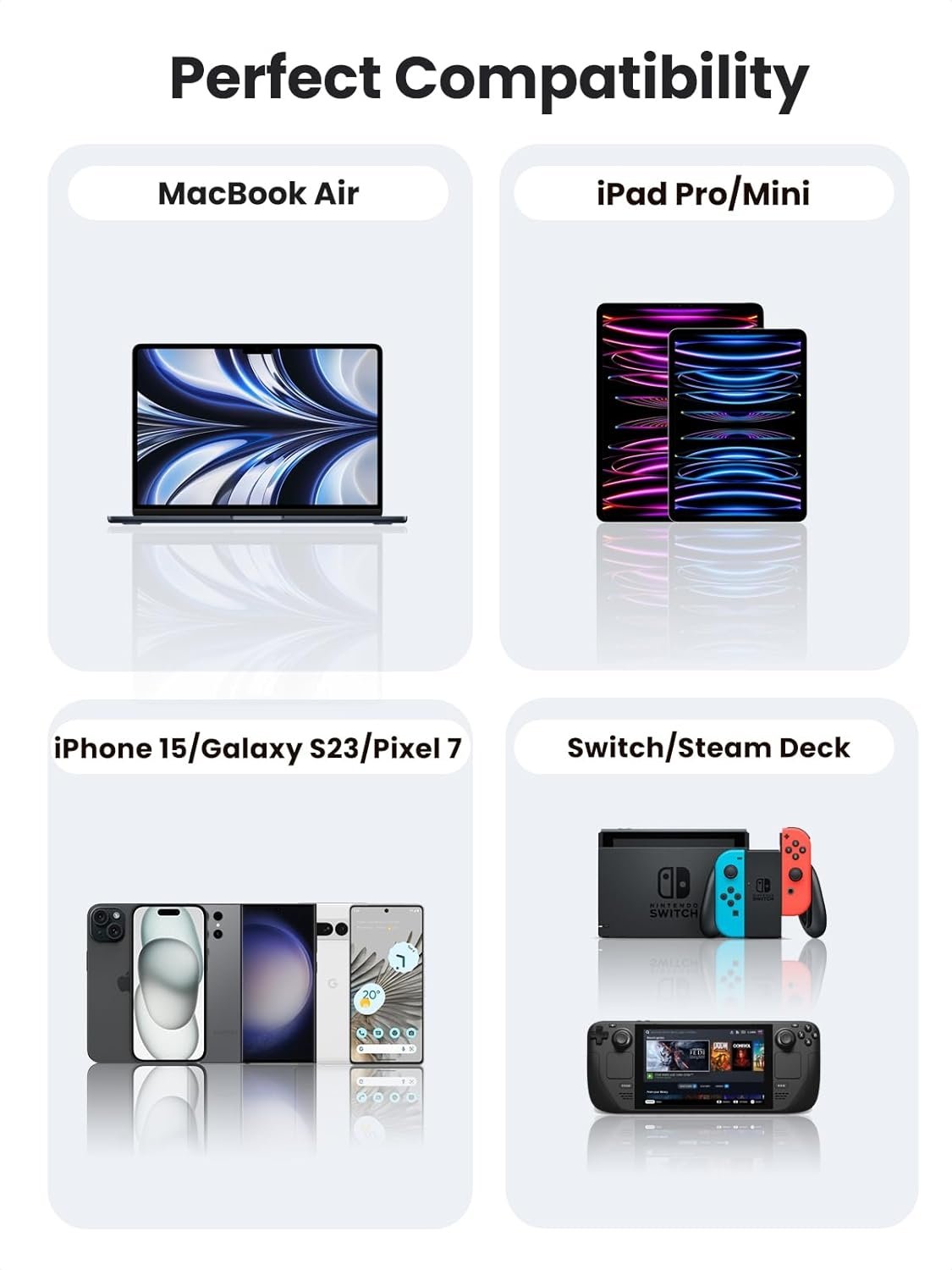 NÖRDIC 1m USB 2.0 USB-C til C-kabel til iPhone 15/15 Pro/15 Plus/15 Pro Max 3A 480Mbps 60W sort