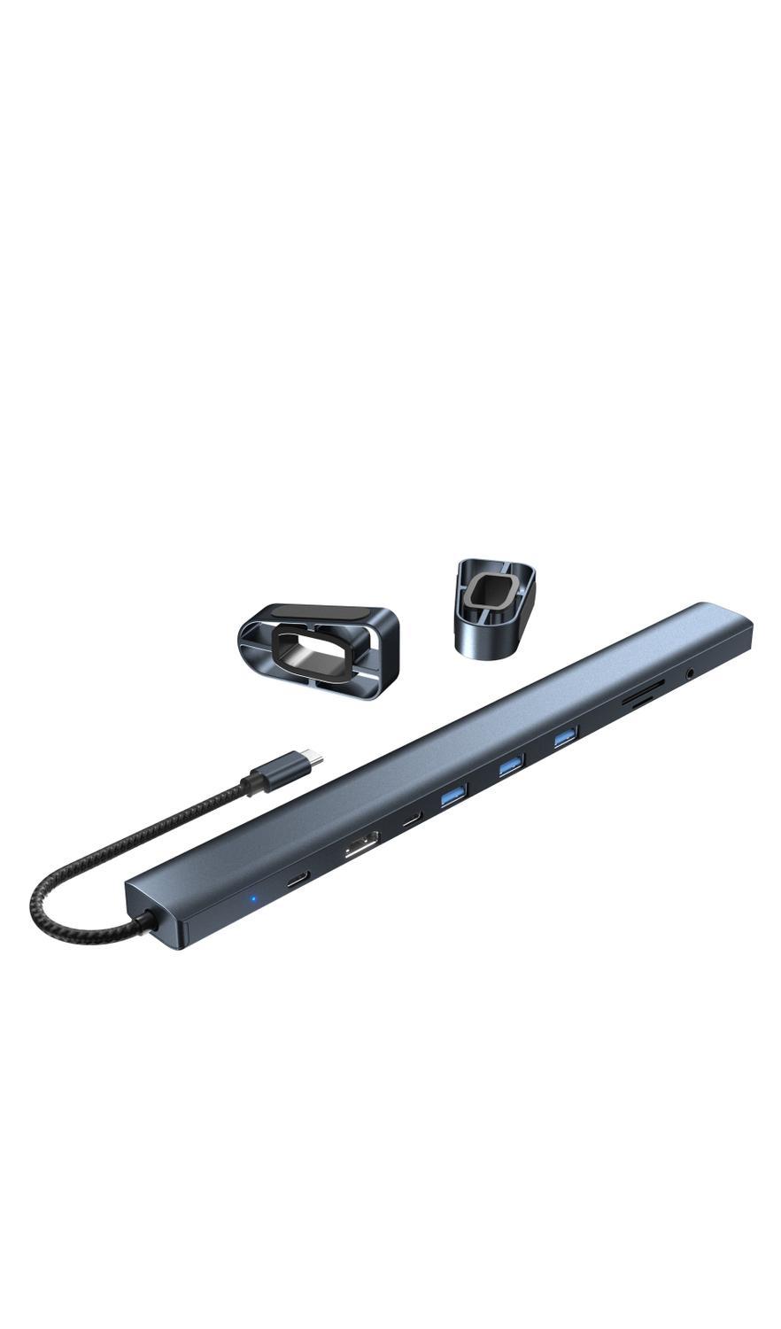 NÖRDIC 1 til 10 USB-C dockingstation 1xHDMI 4K30Hz 1xUSB-C PD100W 3xUSB-A 5G 1xLAN 10/100 1xAudio 1xTF 1xMicroSD Thunderbolt 3 & 4