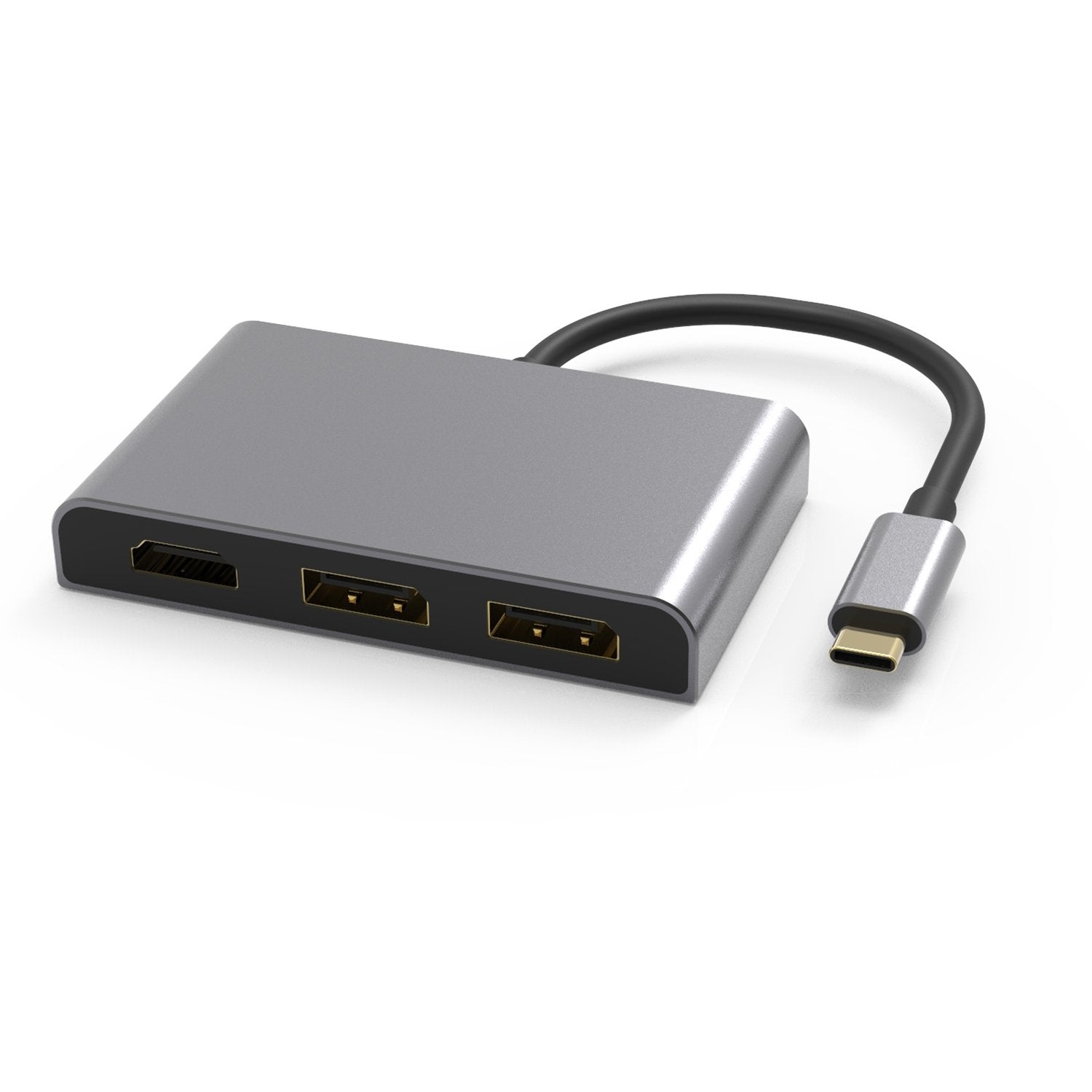 NÖRDIC 1 til 4 USB-C dockingstation 3 skærme 2xDP 4K60Hz, 1xHDMI 4K60Hz 1x USB-C PD100W