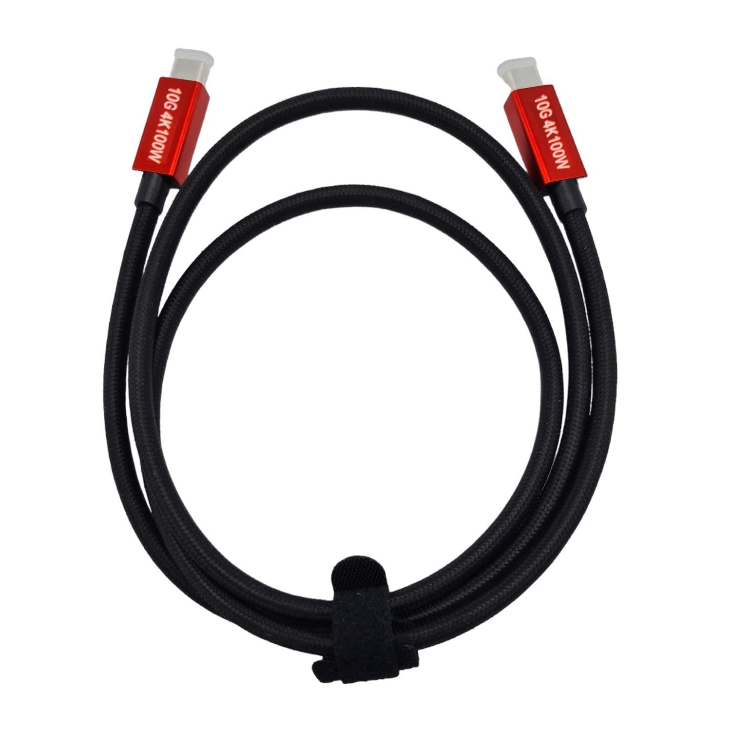 NÖRDIC 2,5m USB3.2 Gen2 SuperSpeed USB 10Gbps USB-C til C nylonflettet kabel med strømforsyning 100W, 4K60Hz video og Emarker