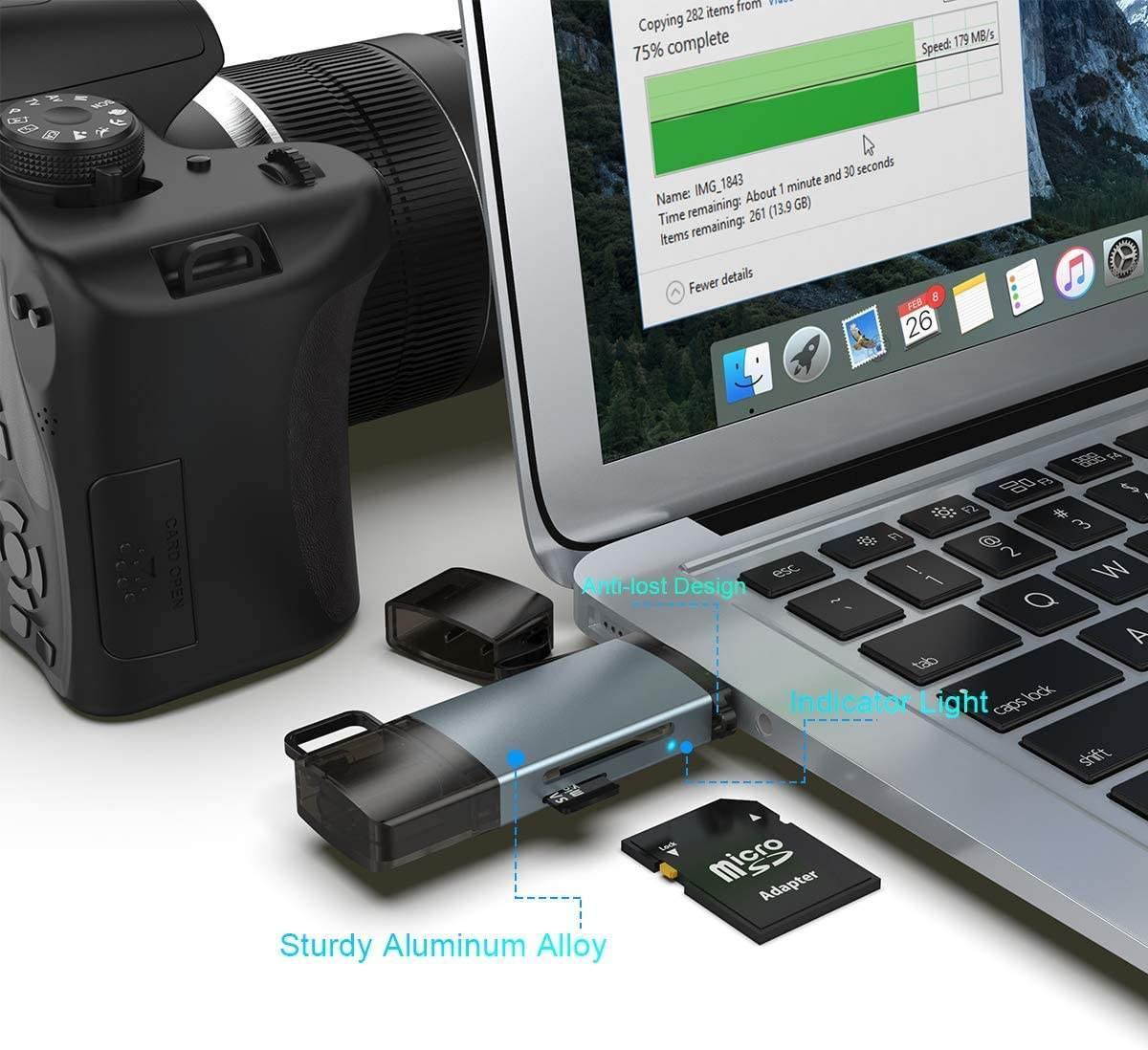 NÖRDIC USB 3.0 kortlæser 2 slot SD, MicroSD UHS-I