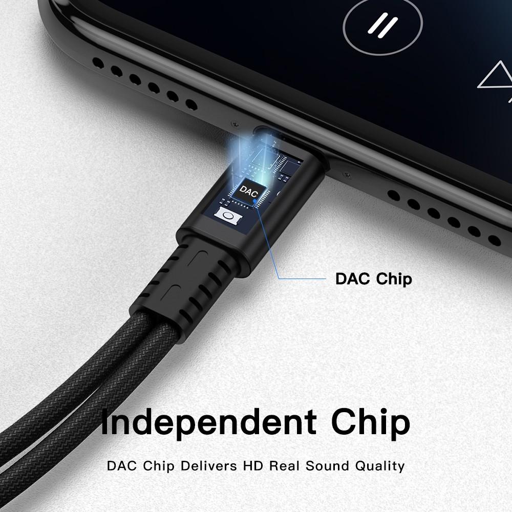 NÖRDIC 2 i 1 USB C til 3,5 mm hovedtelefonadapter med 60W opladning