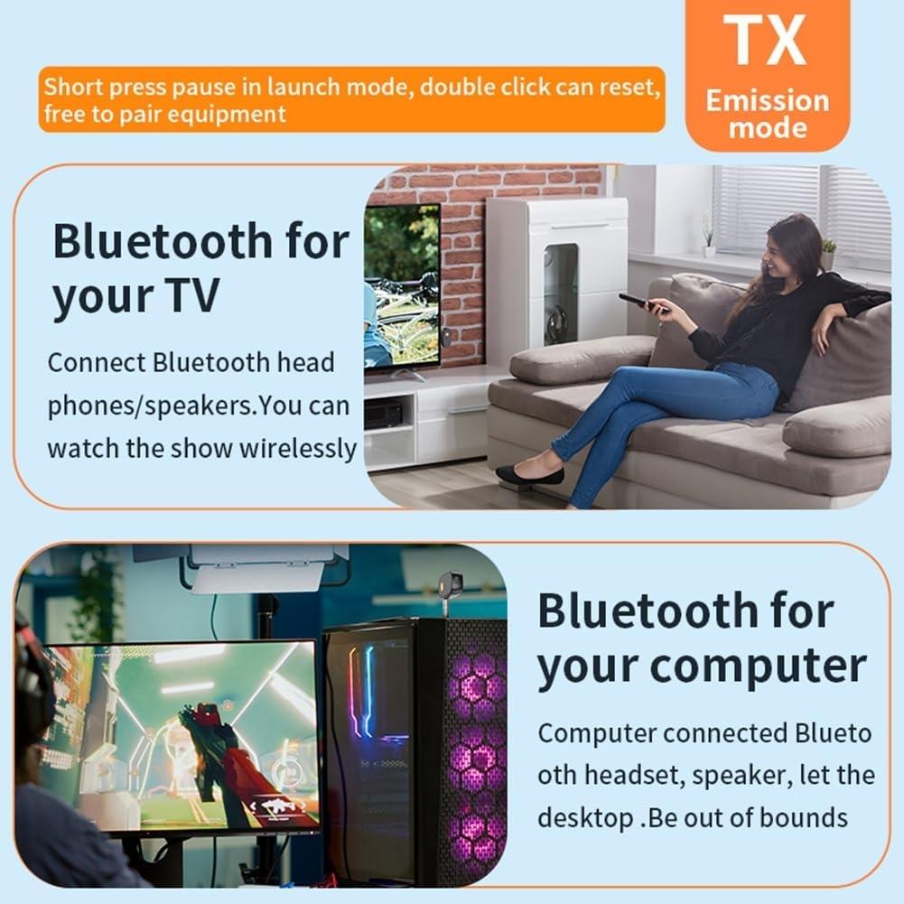 NÖRDIC 2-i-1 Bluetooth 5.3 Modtager Sender Adapter 3.5mm Jack Til Bil Musik PC Lyd Aux Hovedtelefoner