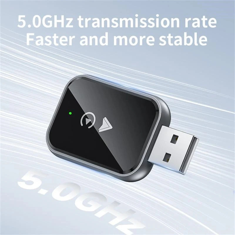 NÖRDIC 2-i-1 trådløs Android CarPlay-dongle, med USB-C-adapter, Plug & Play, WiFi 5,8 GHz, understøtter iOS 10+ og Android 11+