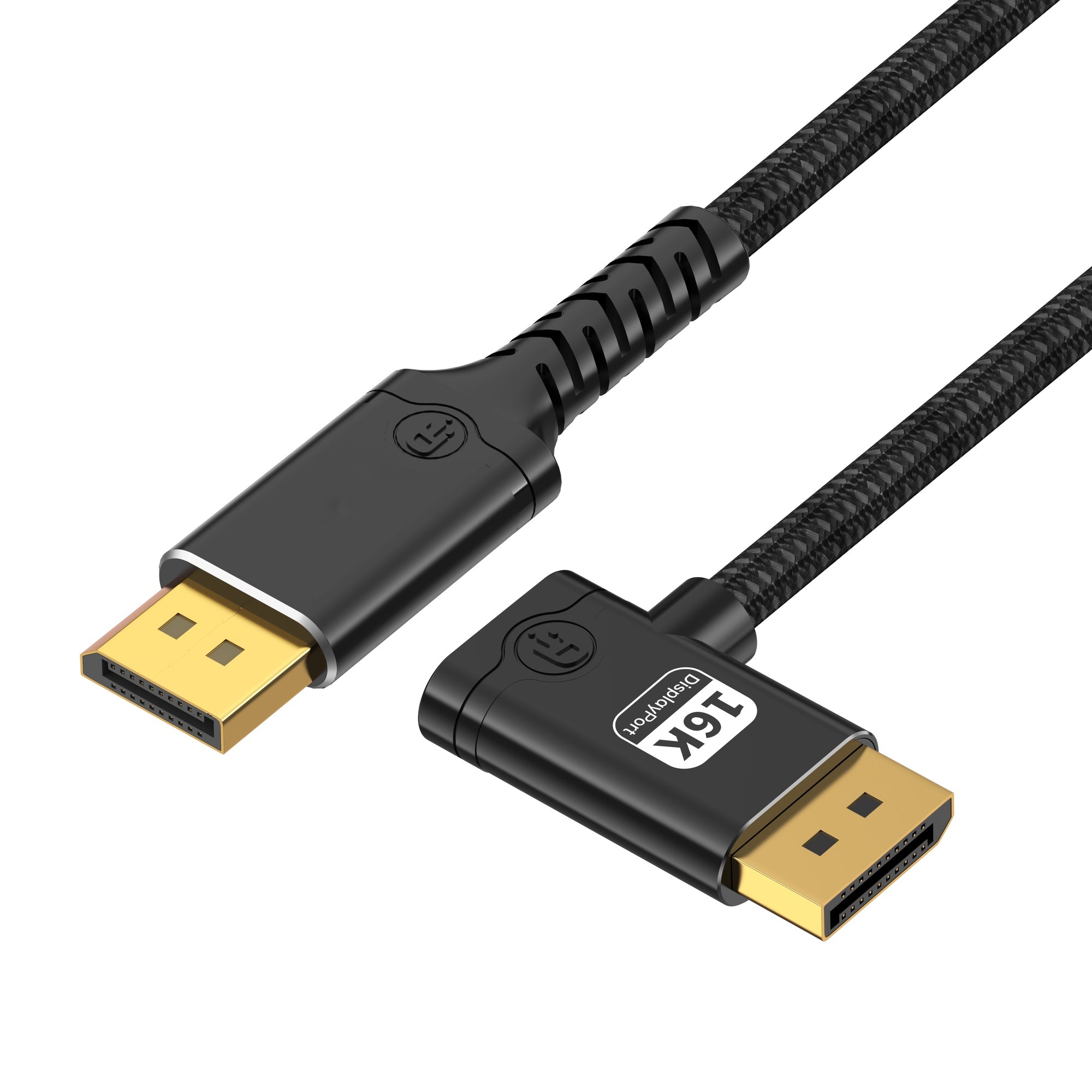 NÖRDIC 2 m nylonflettet DisplayPort 2.1 kabel DP80 UHBR20 80Gbps 16K/10K/8K@60Hz 4K@240/165/144Hz DSC 1.2a HDR HDCP 2.2 FreeSync G-Sync
