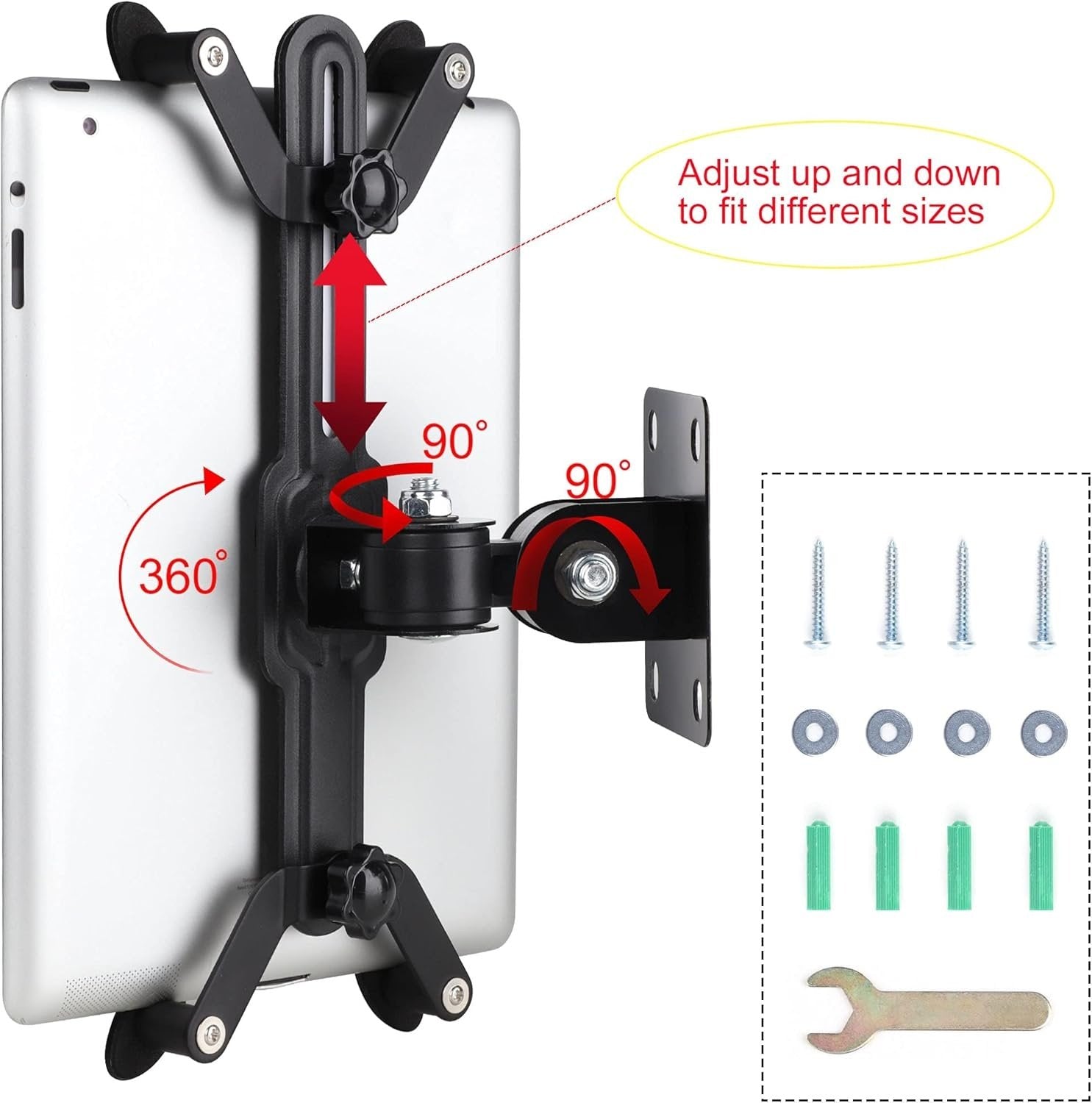 NÖRDIC Roterende 360 graders vægbeslag med metalbund og aluminiumslegering til 7-13 tommer størrelse plader.