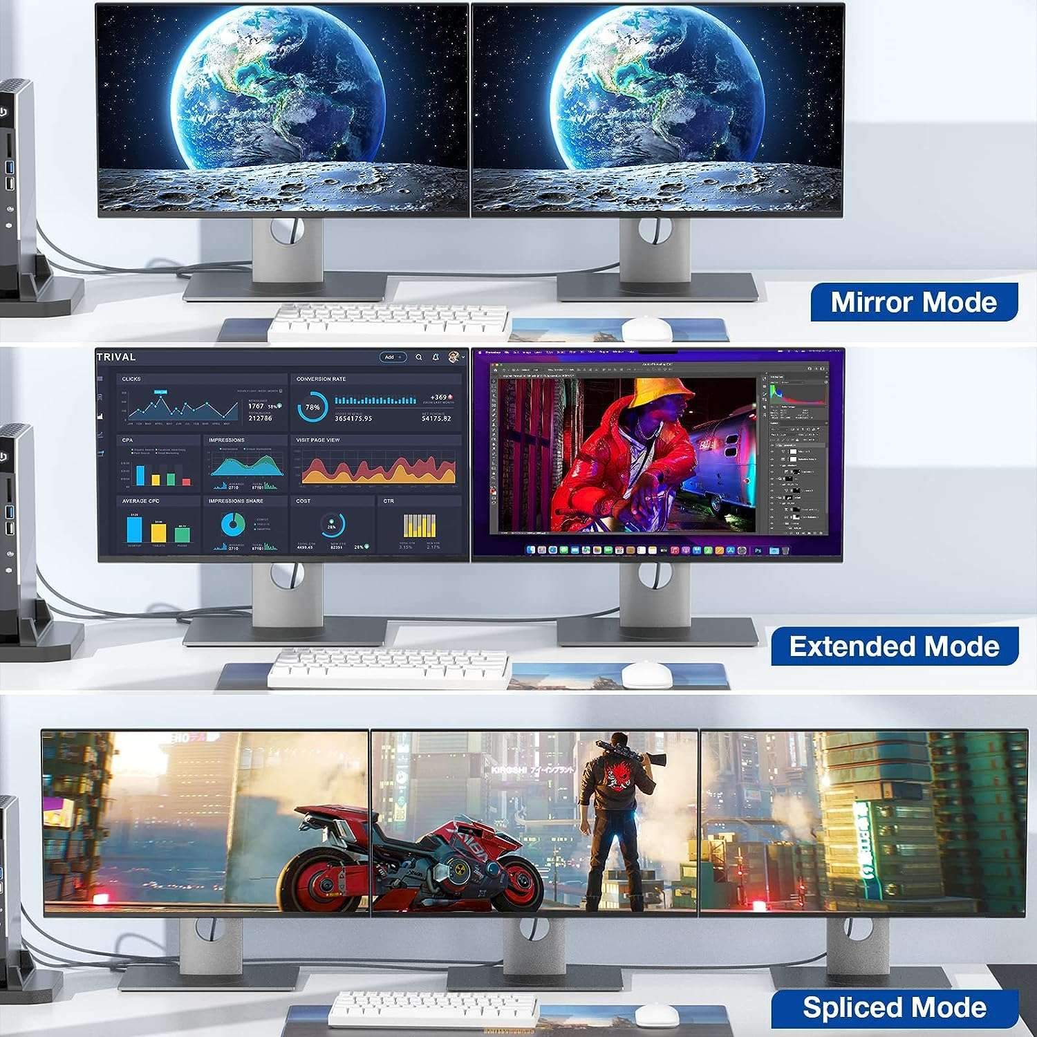 NÖRDIC 3m Displayport 1.4 til HDMI 2.1 8K60Hz 4K120/144Hz Dynamic HDR 32.4Gbps Dolby ATMOS