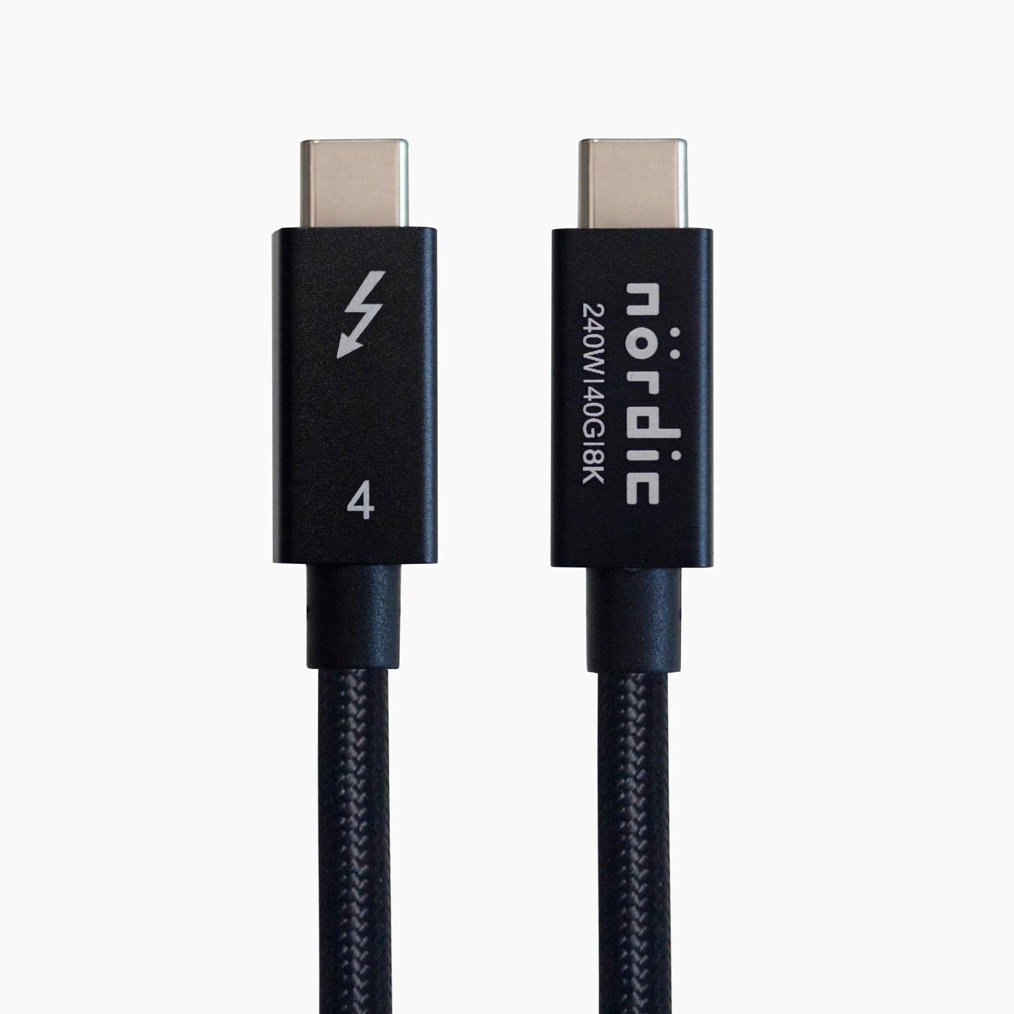 NÖRDIC 3m Thunderbolt 4 USB-C kabel 40Gbps 240W opladning 8K video kompatibel med USB 4 og Thunderbolt 3