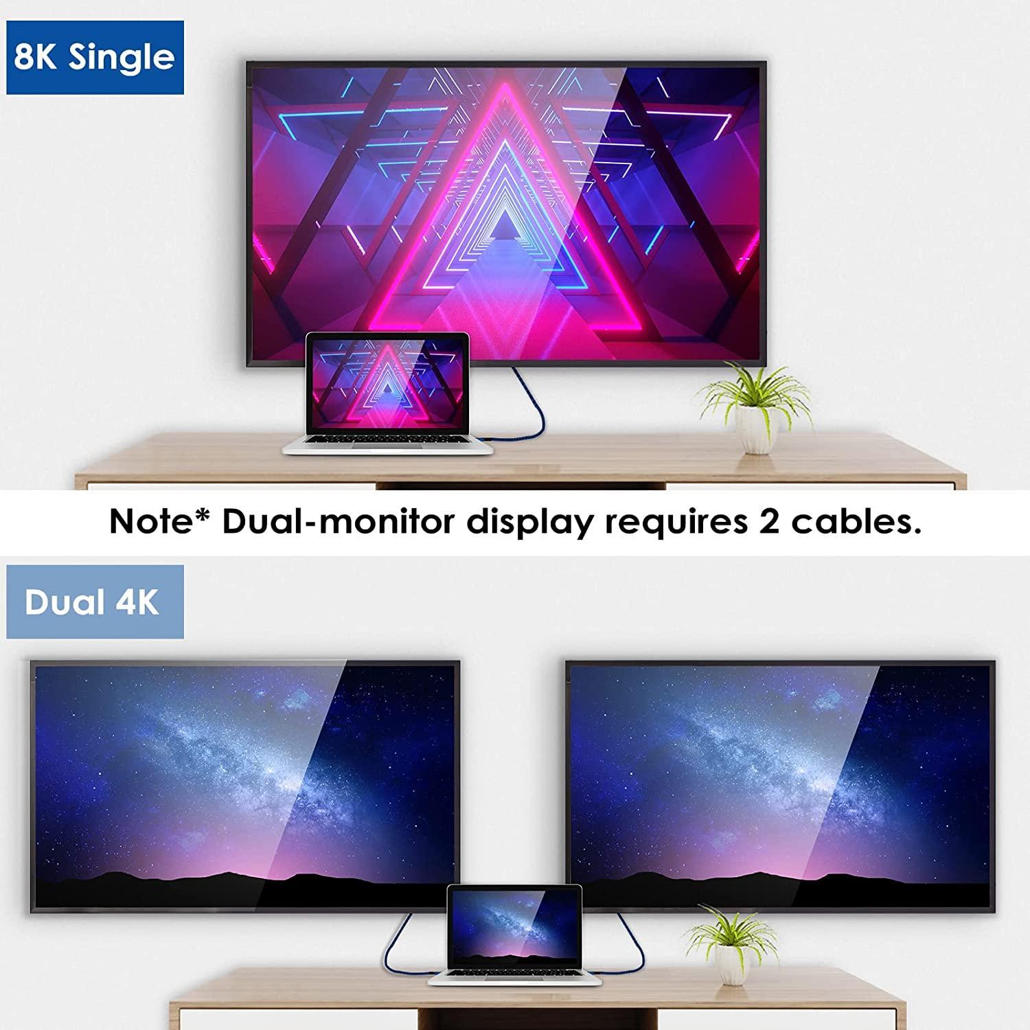 NÖRDIC 3m Thunderbolt 4 USB-C kabel 40Gbps 240W opladning 8K video kompatibel med USB 4 og Thunderbolt 3