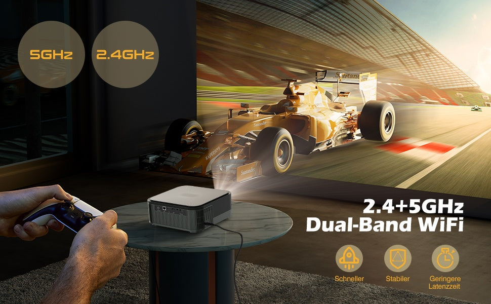 NÖRDIC 4K Projektor 500ANSI Opløsning Dobbeltbånd Bluetooth 5.1