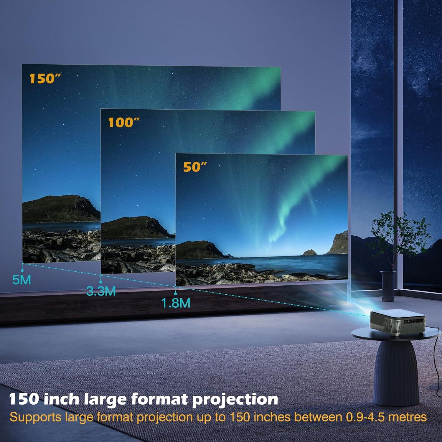 NÖRDIC Projektor 500ANSI Opløsning Dobbeltbånd Bluetooth 5.1