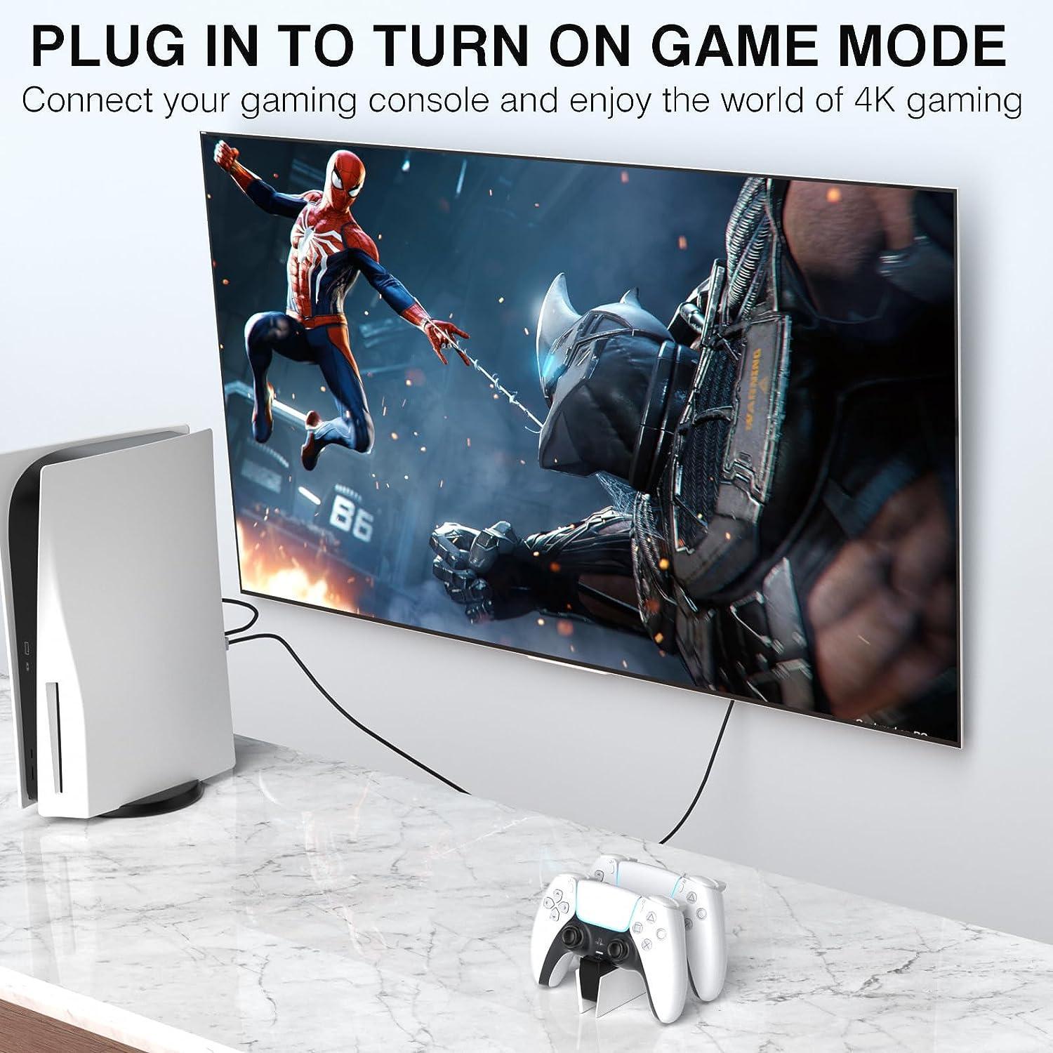 NÖRDIC 50 cm Displayport 1.4 til HDMI 2.1 8K60Hz 4K120/144Hz Dynamic HDR 32.4Gbps Dolby ATMOS