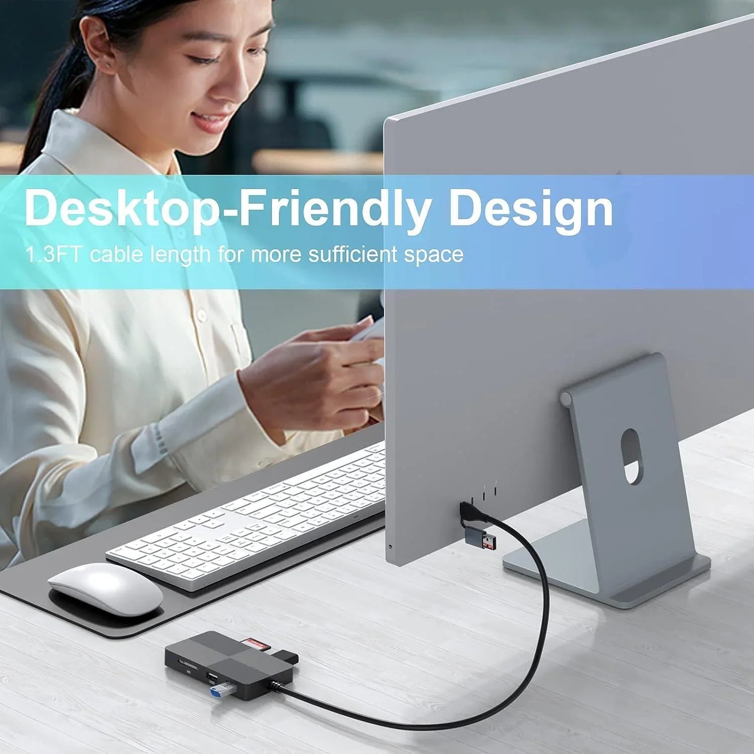 NÖRDIC USB-A kortlæser 5 slot CF, SD, MicroSD, MS, XD, 3xUSB-A UHS-I