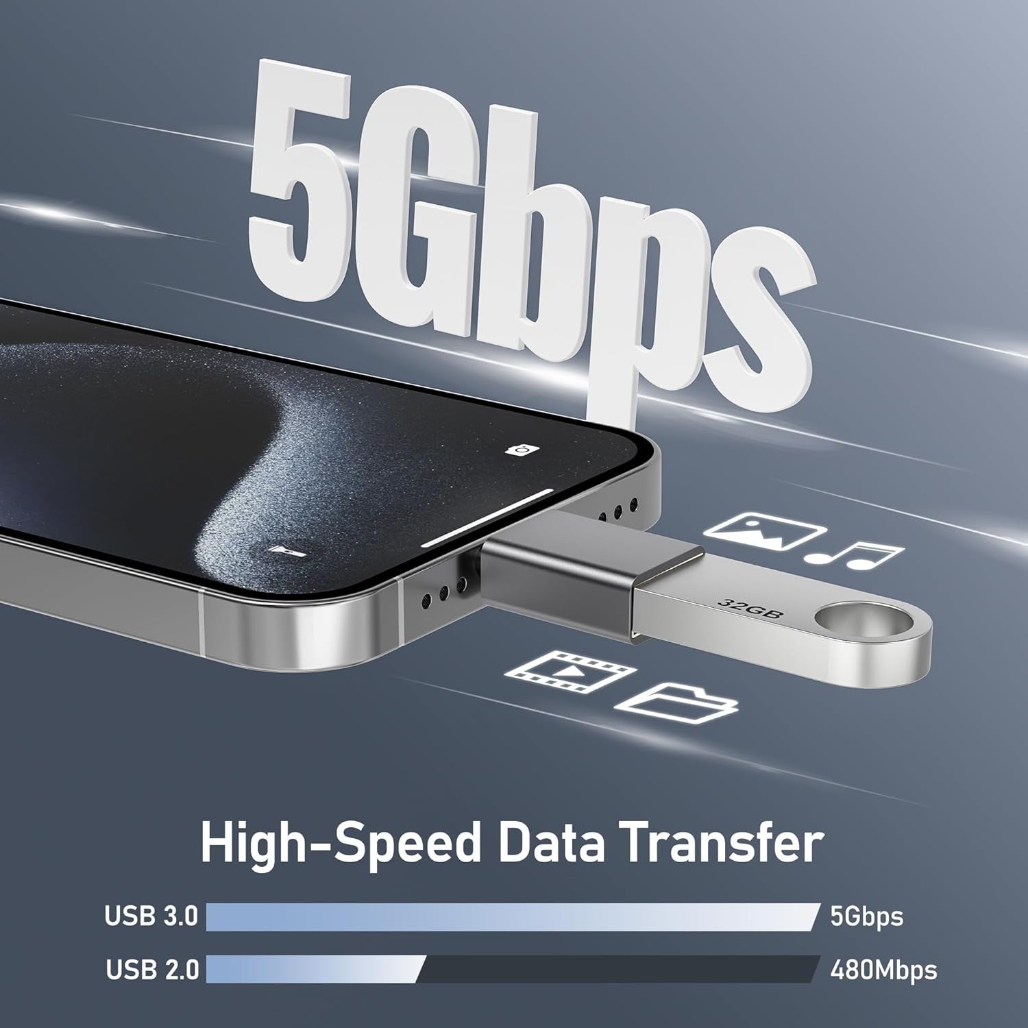 NÖRDIC A USB 3.0 OTG USB hun til C mandlige adapter metal sort