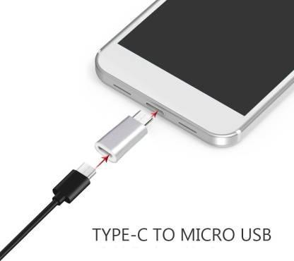 NÖRDIC Adapter Micro USB til USB C Metal Sort