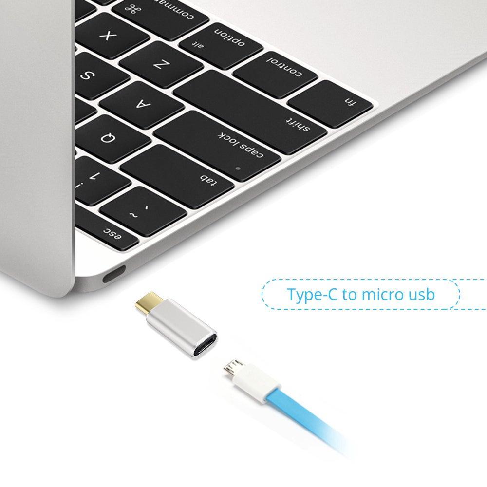 NÖRDIC Adapter Micro USB til USB C Metal Sort
