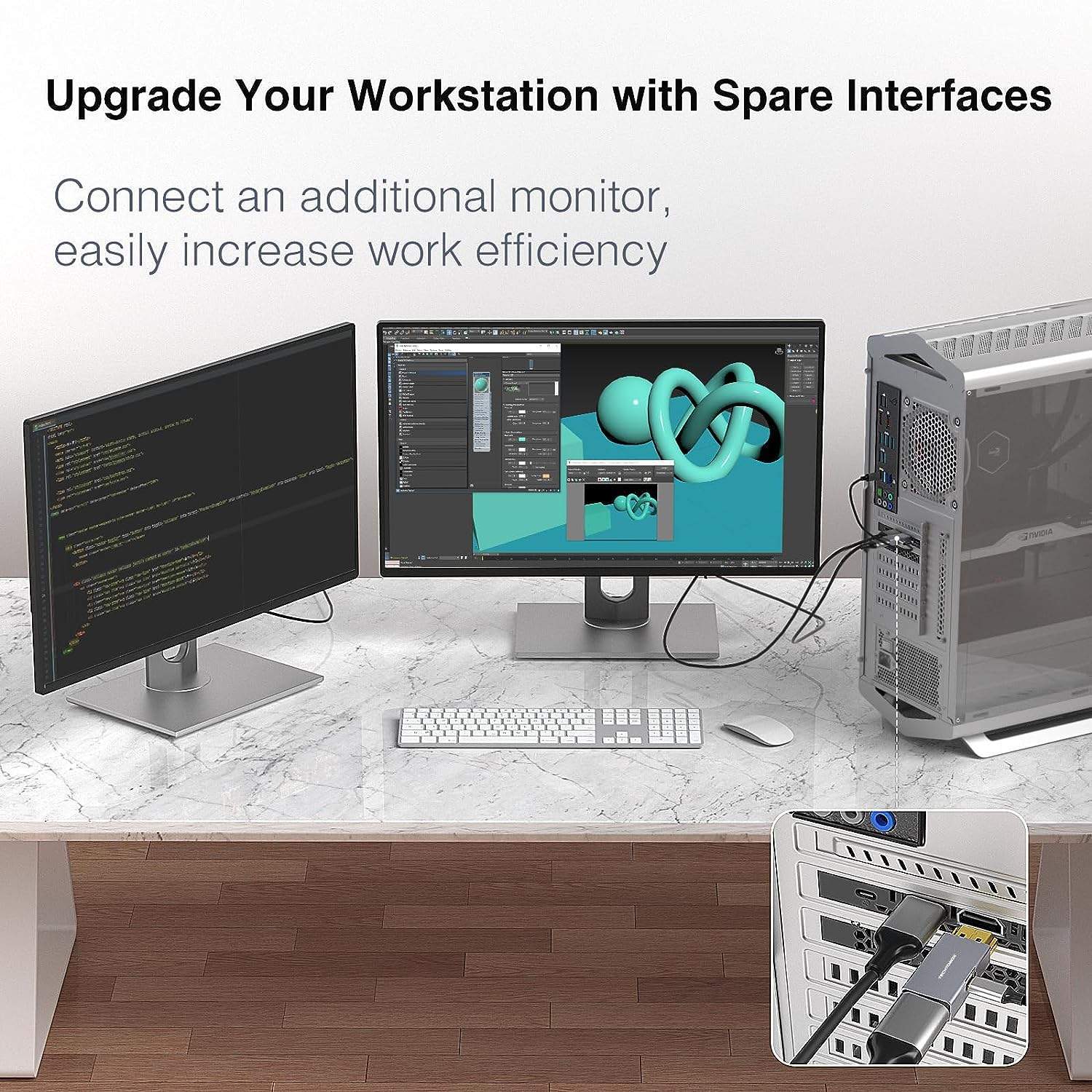 NÖRDIC Aktiv adapter Displayport 1.4 han til HDMI 2.1 8K60Hz hun