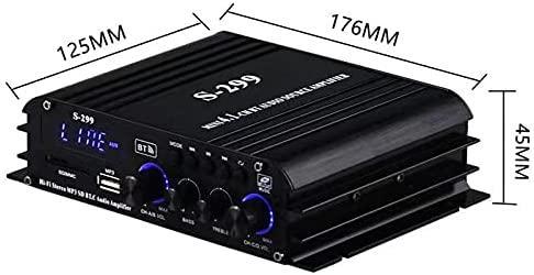 NÖRDIC Bluetooth 5.0 stereo 2.1 forstærker 4X40W + 50W RMS forstærker 2 højttalere og subwoofer med USB og SD media player input